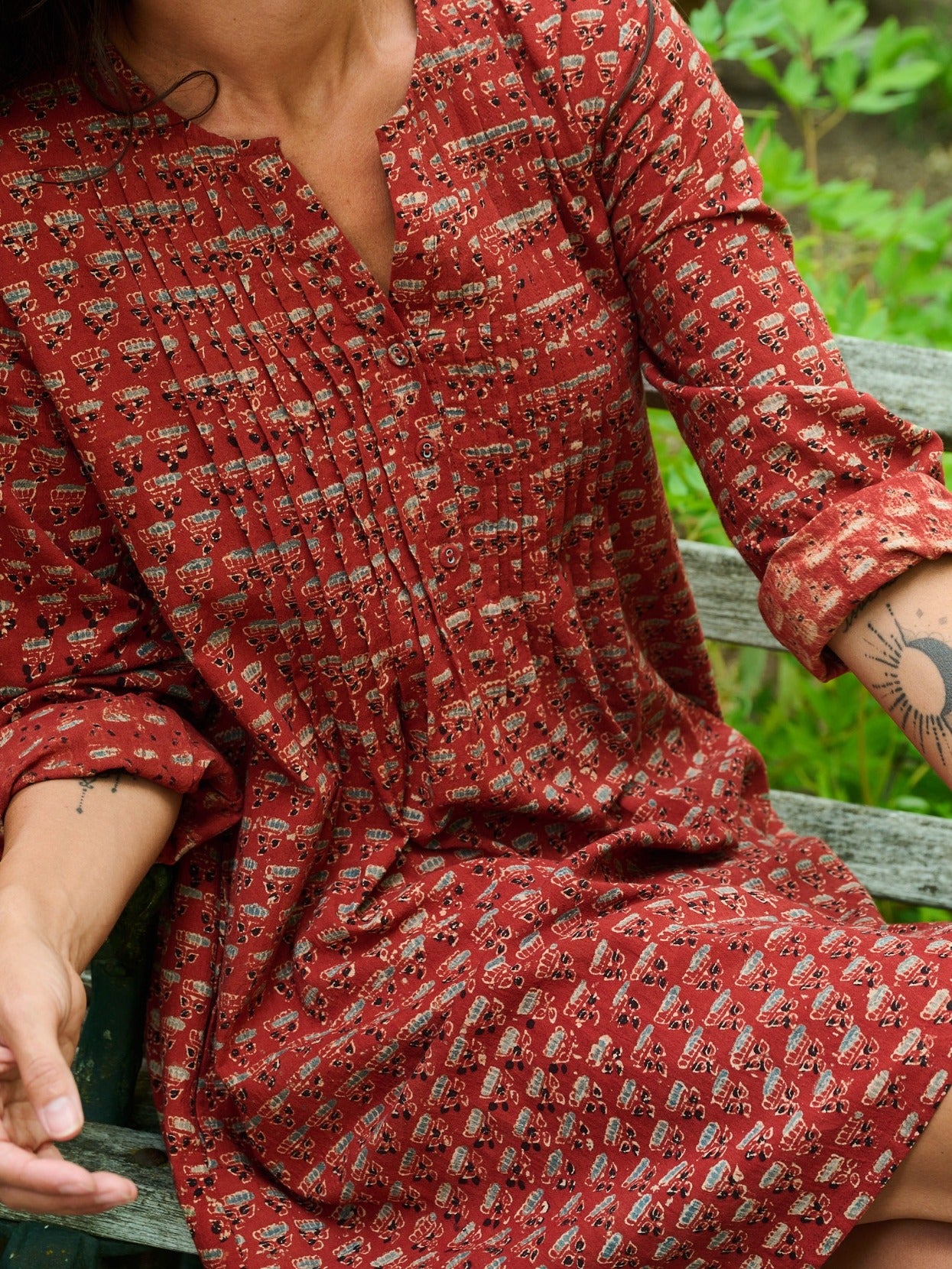 Victoria Tunic Dress - Currant Red - Image 3