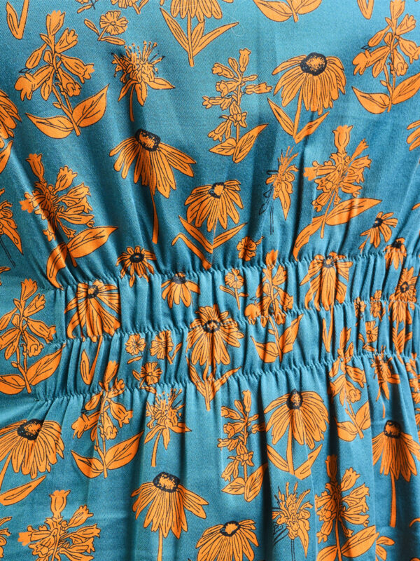 Artsy Traveler Plus Size Midi Dress - Teal Floral - Image 3