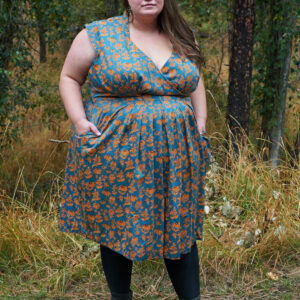 Lucille Plus Size Dress - Teal Floral - Image 6