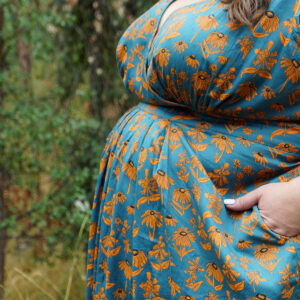 Lucille Plus Size Dress - Teal Floral - Image 9