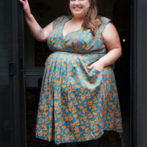Lucille Plus Size Dress - Teal Floral - Image 5