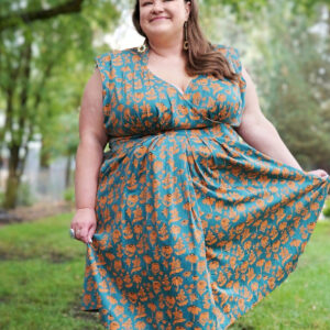 Lucille Plus Size Dress - Teal Floral - Image 7