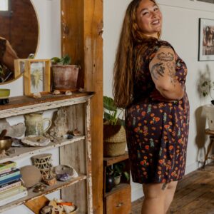 Artsy Traveler Plus Size Dress - Botanical Dusk - Image 3