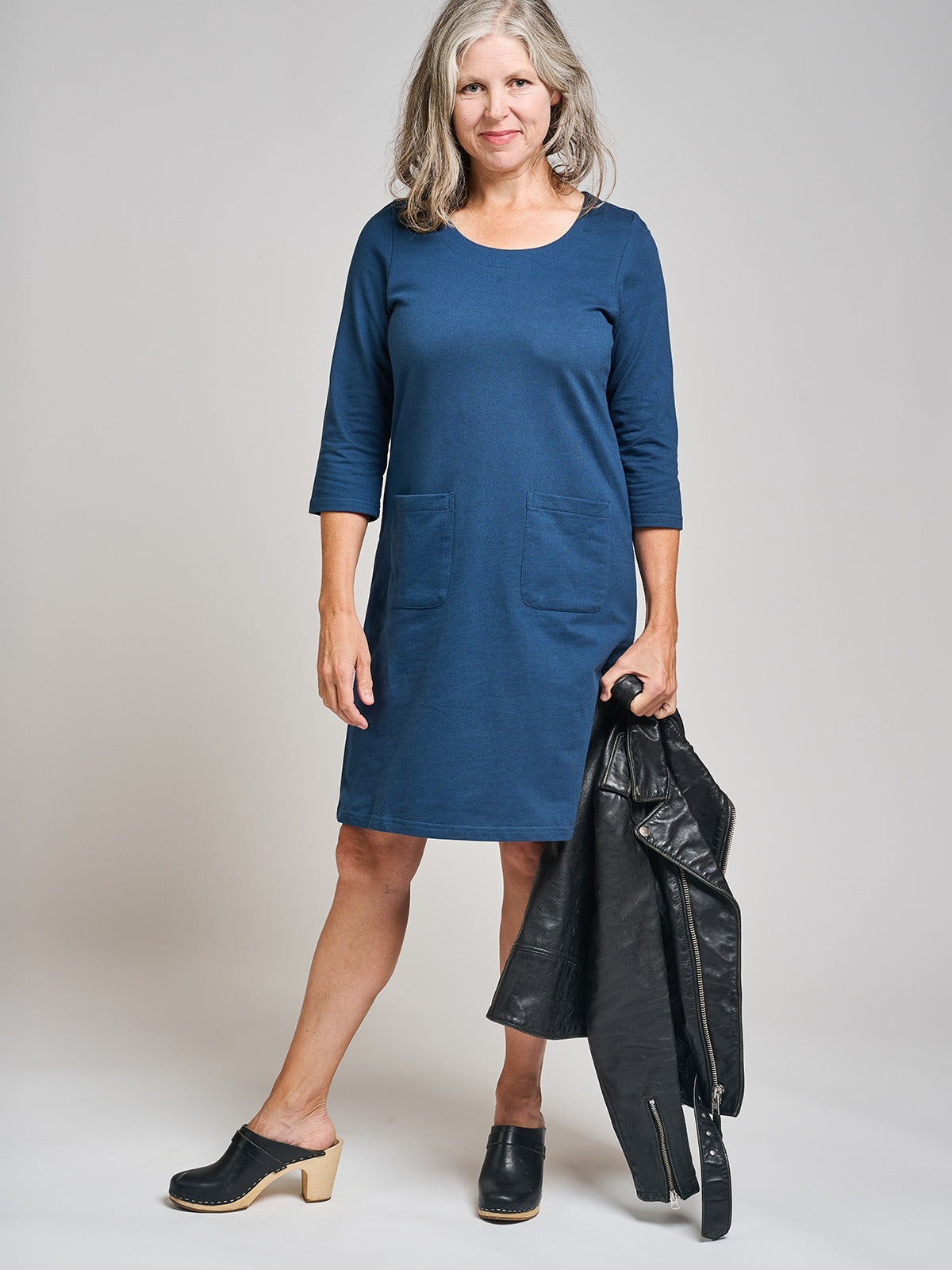 Sylvan Shift Dress - Loop Knit Blue - Image 1