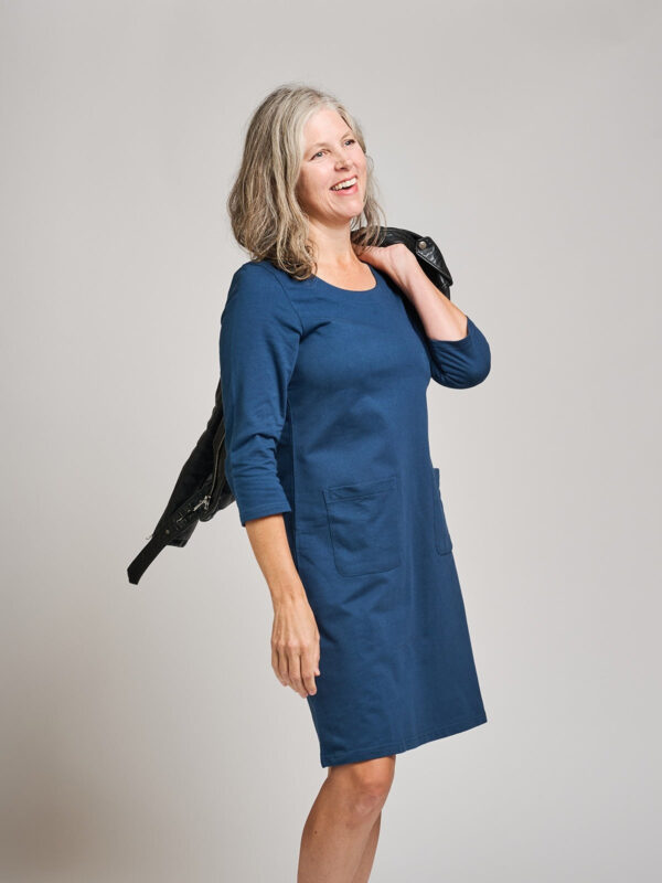 Sylvan Shift Dress - Loop Knit Blue - Image 3