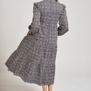 Norah Tiered Dress - Black Botanical - Image 4