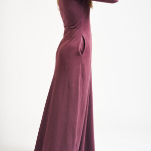 Mumbai Maxi Dress - Eggplant Rib Knit - Image 2