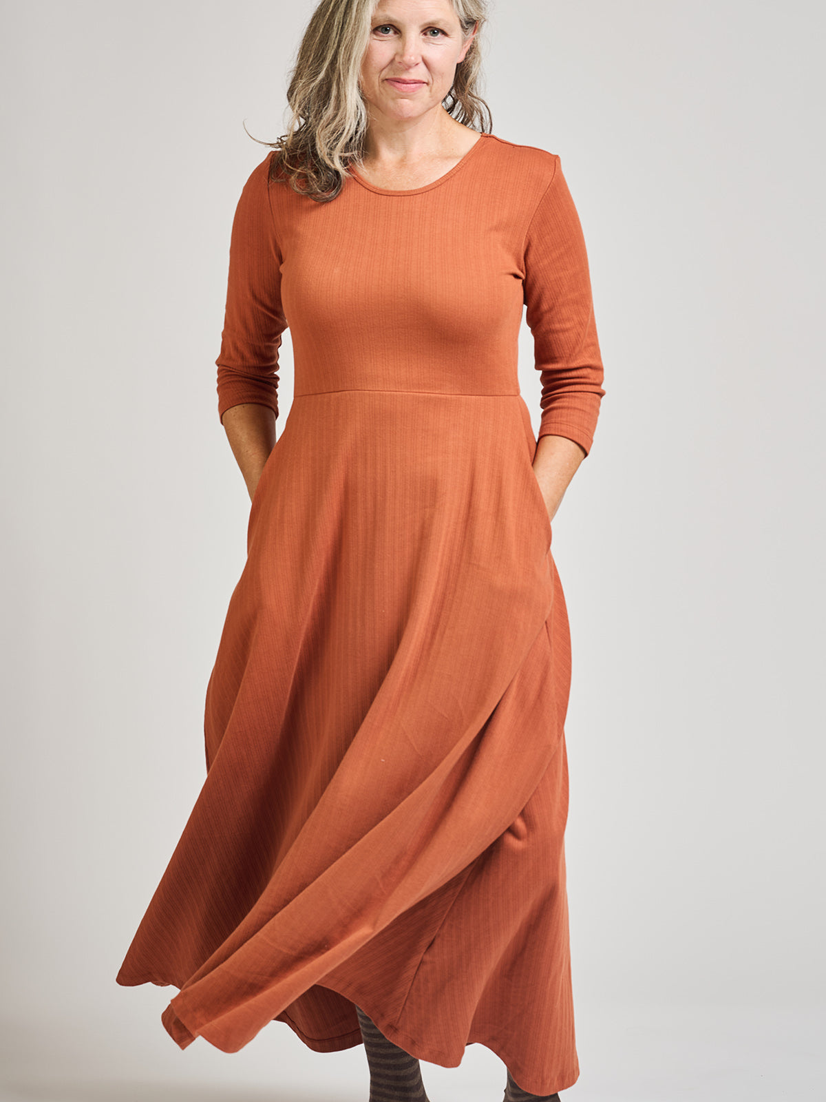 Mumbai Maxi Dress  - Sandstone Rib Knit - Image 1