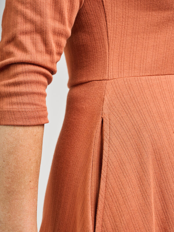 Mumbai Maxi Dress  - Sandstone Rib Knit - Image 3