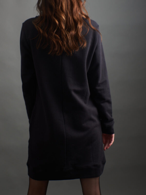 Sweatshirt Dress - Black Loop Knit - Image 5