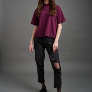 Eve Top - Diamond Vine Dark Purple - Image 1