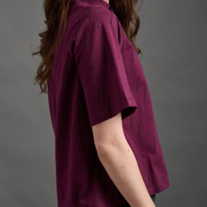 Eve Top - Diamond Vine Dark Purple - Image 3