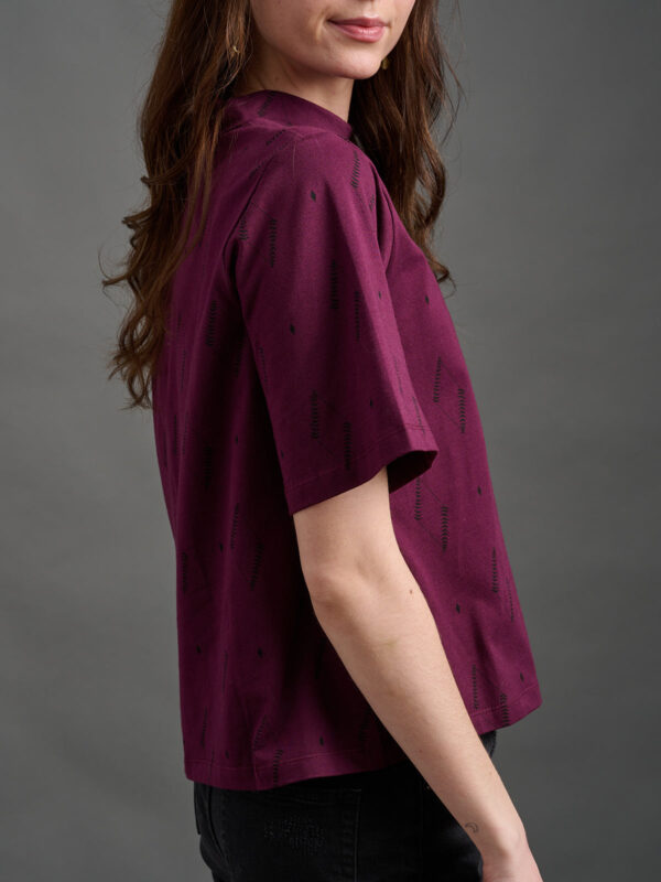 Eve Top - Diamond Vine Dark Purple - Image 3