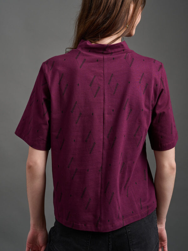 Eve Top - Diamond Vine Dark Purple - Image 4