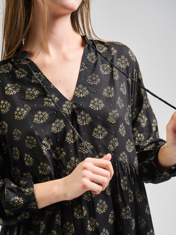 Sohla Mini Dress - Floral Stamp Black - Image 2