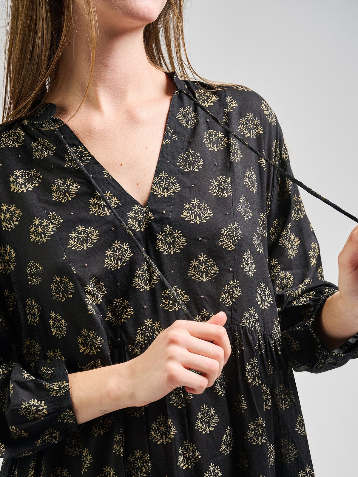 Sohla Mini Dress - Floral Stamp Black - Image 2