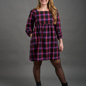 Nico Mini Dress - Ultra Violet Plaid - Image 1