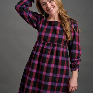 Nico Mini Dress - Ultra Violet Plaid - Image 4
