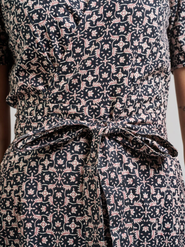 Wrap Maxi Dress - Black Botanical - Image 4