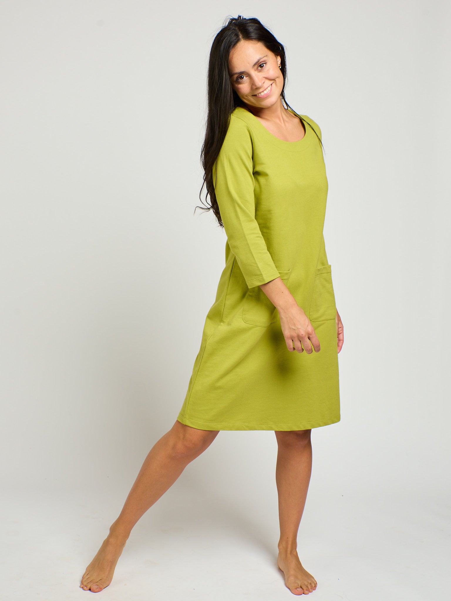 Sylvan Shift Dress - Loop Knit Moss - Image 1