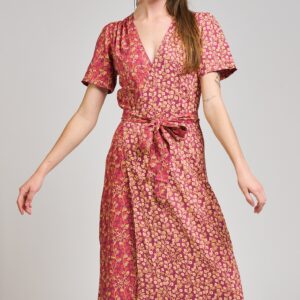 Wrap Maxi Dress - Berry Poppy Mix - Image 1