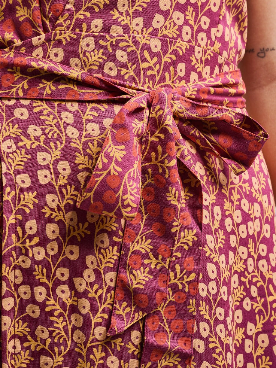 Wrap Maxi Dress - Berry Poppy Mix - Image 5