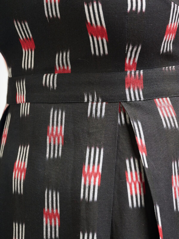 Vintage Pleat Dress - Black Ikat - Image 7