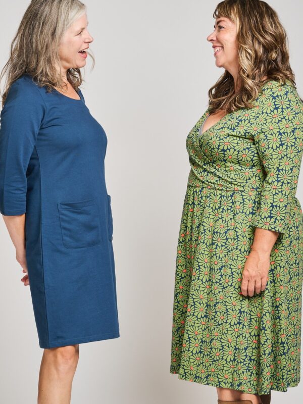 Callie 3/4 Sleeve Plus Size Wrap Dress - Olive Floral - Image 6