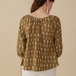 Tulum Tassel Top - Olive Ikat - Image 3