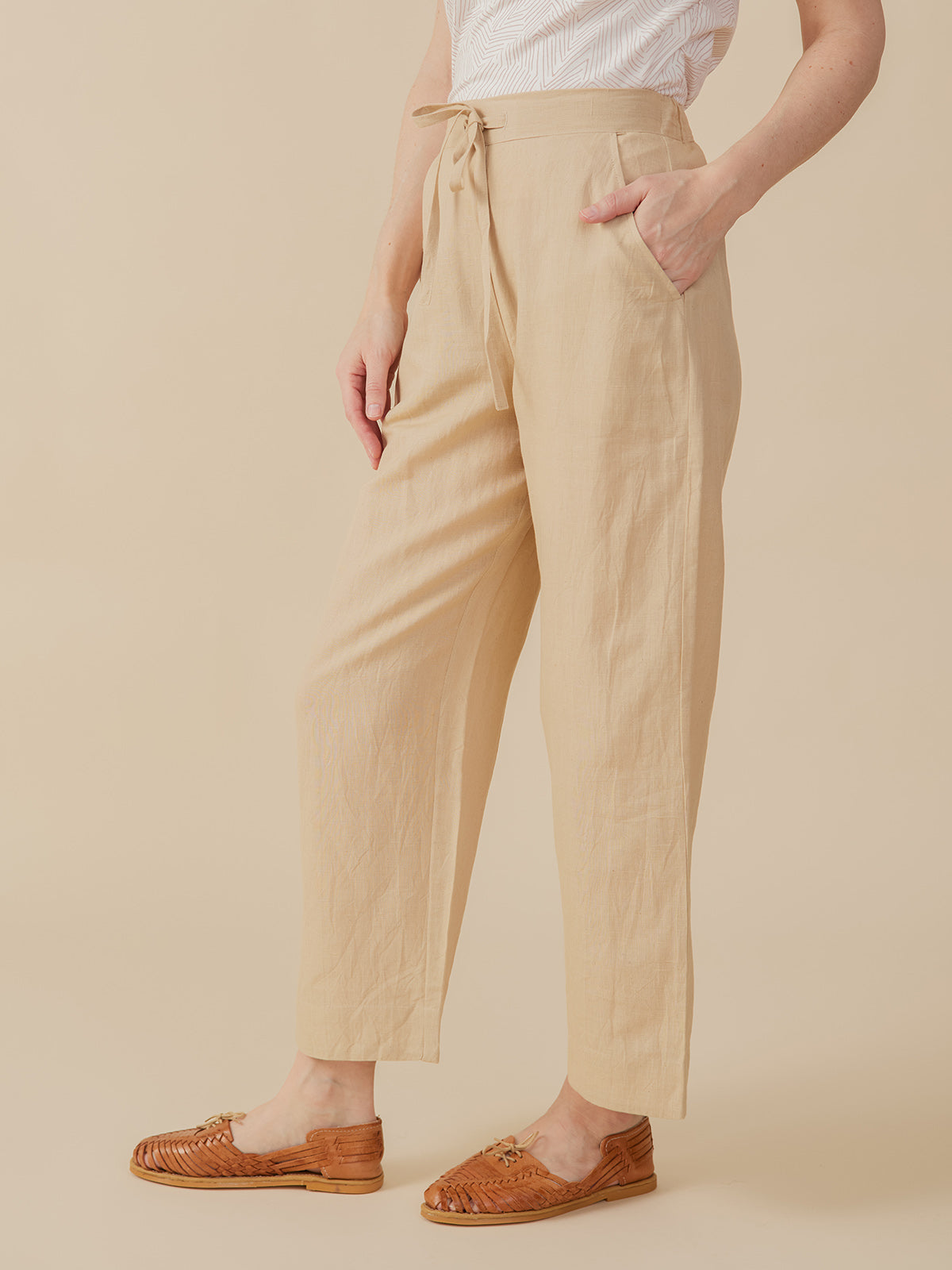 Emmy Drawstring Pant - Birch Linen - Image 3