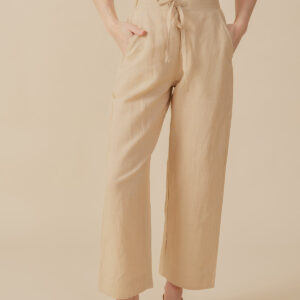 Emmy Drawstring Pant - Birch Linen - Image 1