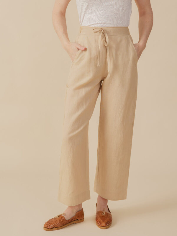 Emmy Drawstring Pant - Birch Linen