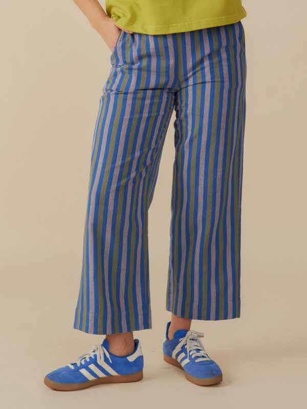 Emmy Drawstring Pant - Lavender Stripe - Image 4