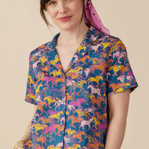 Camp Shirt - Blue Horses - Image 1