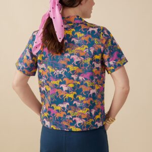 Camp Shirt - Blue Horses - Image 4