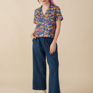 Fae Wide-Leg Pant - Loop Knit Blue - Image 3