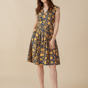 Lucille Dress - Navy Botanical - Image 1