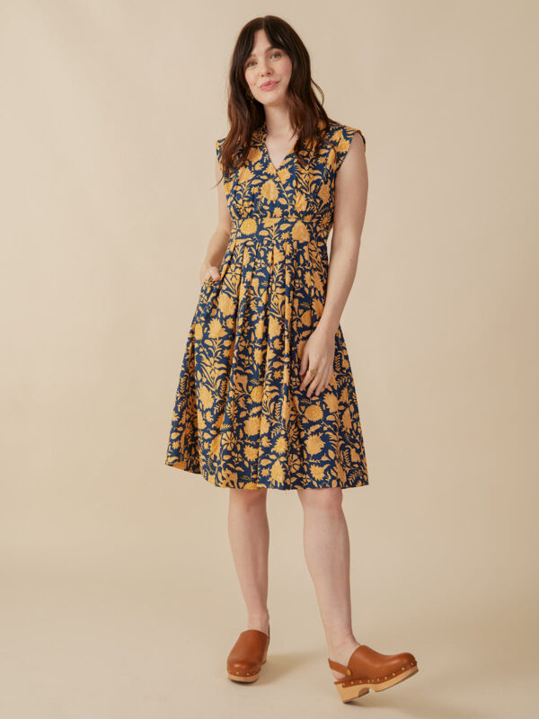 Lucille Dress - Navy Botanical