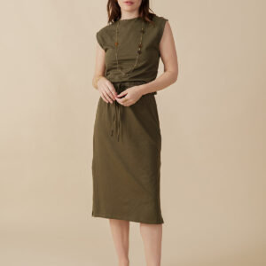 Ruched Top - Olive - Image 4