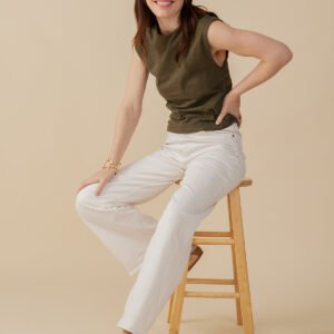 Ruched Top - Olive - Image 3