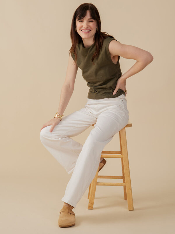 Ruched Top - Olive - Image 3