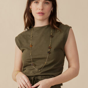 Ruched Top - Olive - Image 1