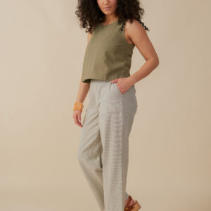 Tabitha Pant - Olive Stripe - Image 4