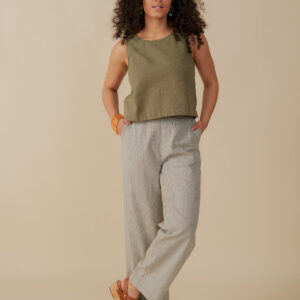 Tabitha Pant - Olive Stripe - Image 2
