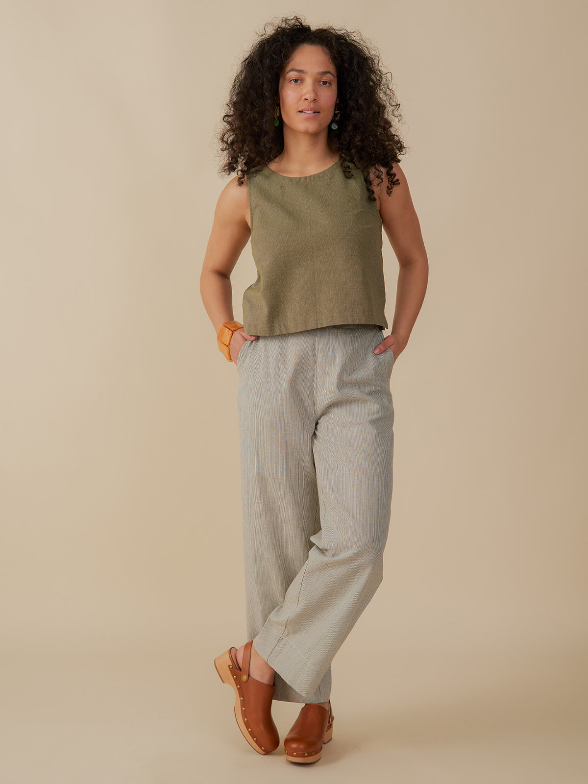 Tabitha Pant - Olive Stripe - Image 2