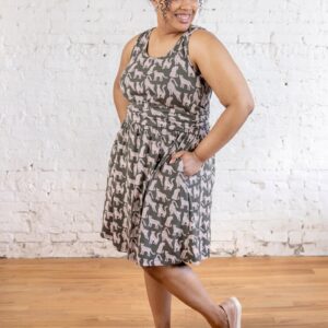 Asheville Plus Size Dress - Leopard Green - Image 1