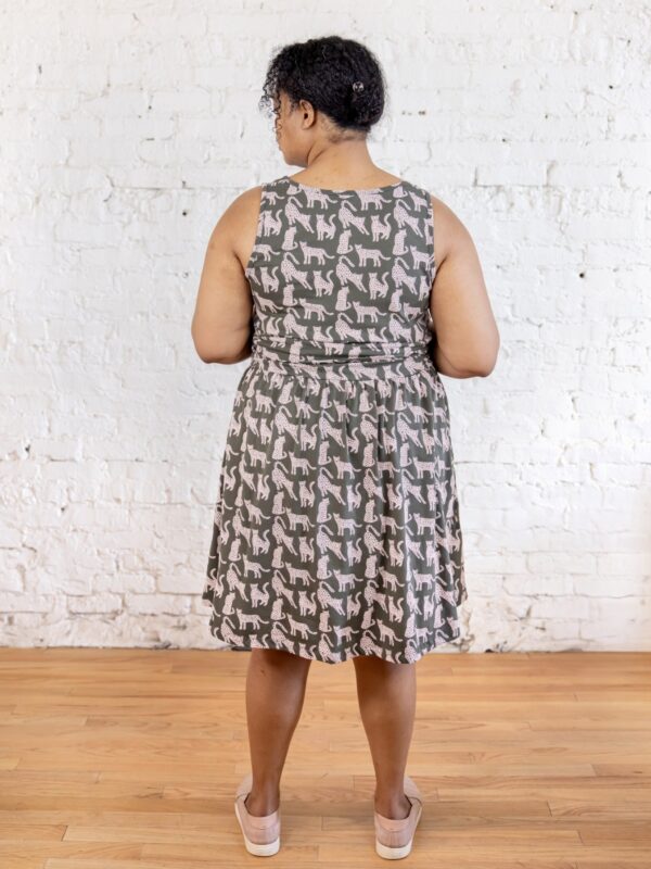 Asheville Plus Size Dress - Leopard Green - Image 2