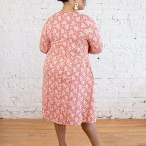 Callie 3/4 Sleeve Plus Size Wrap Dress - Matisse Vermillion - Image 4