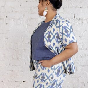 Camp Plus Size Shirt - Seashore Ikat - Image 1