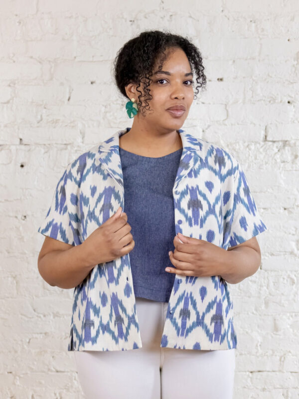 Camp Plus Size Shirt - Seashore Ikat - Image 3